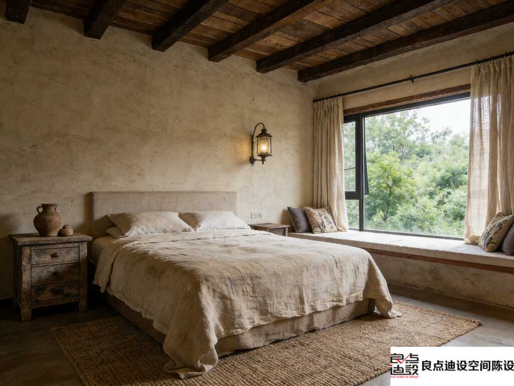 水泥墙+亚麻床!装修软装设计这样做，把自然“偷”进房间🌿